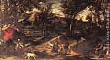 Annibale Carracci Famous Paintings - Hunting